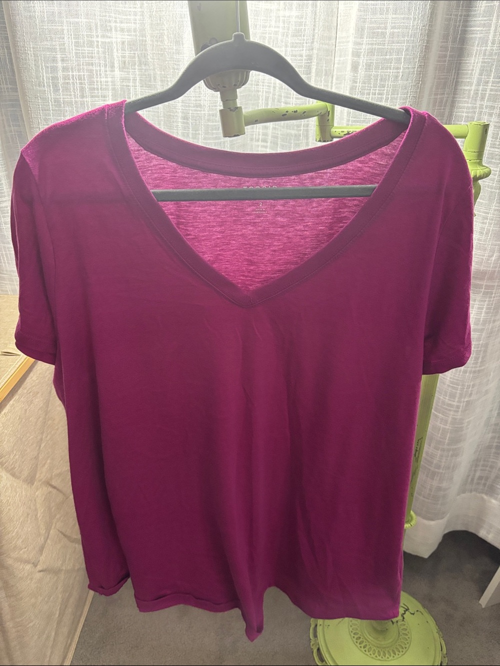 torrid V-Neck Short Sleeve Tee in Fuchsia